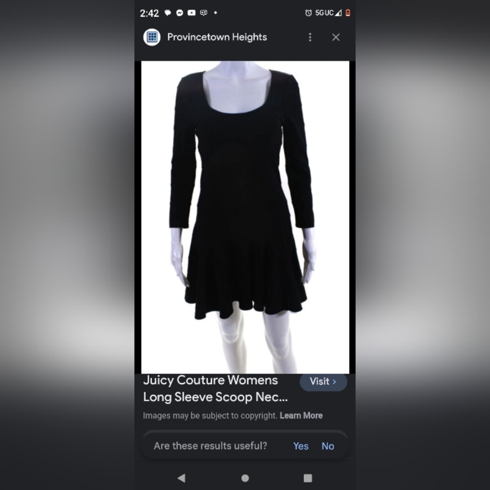 Juicy Couture black scoop neck long sleeve dress